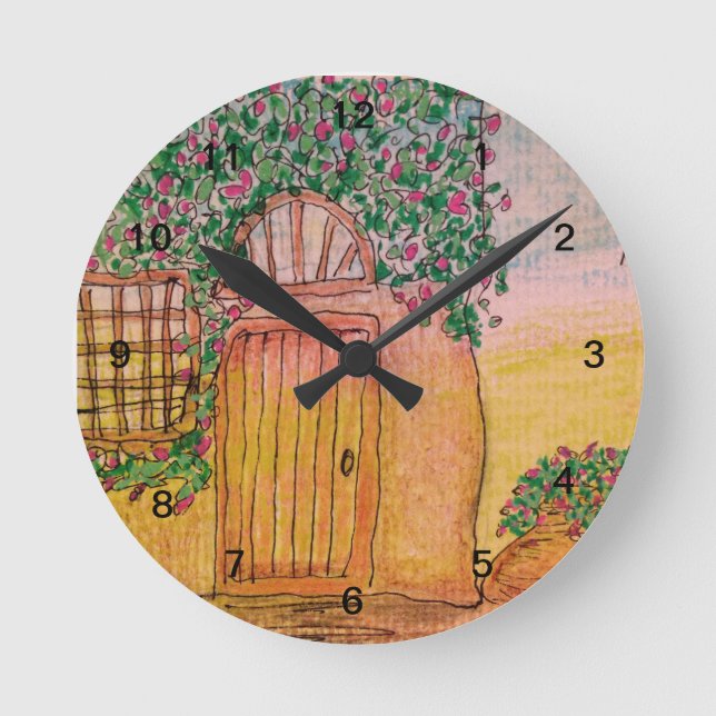 Vine-Covered Cottage Round Clock (Front)