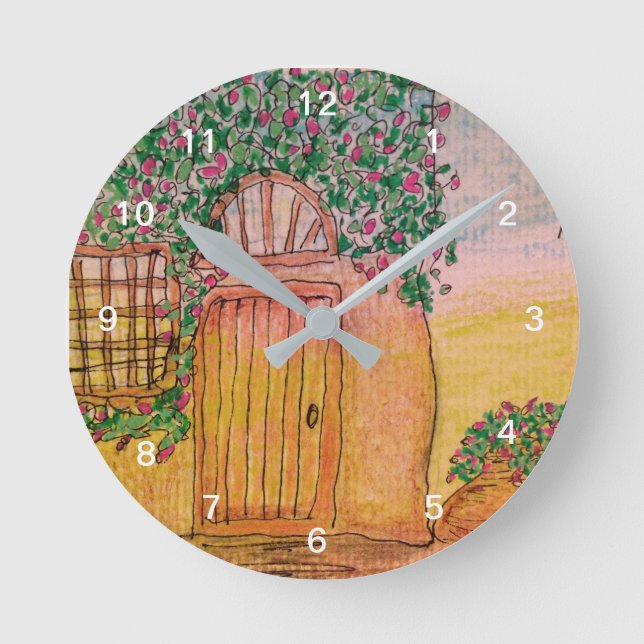 Vine-Covered Cottage Round Clock (Front)