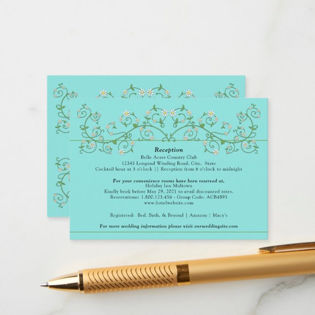 Vine Heart Trellis on Blue Enclosure Card (Front/Back In Situ)