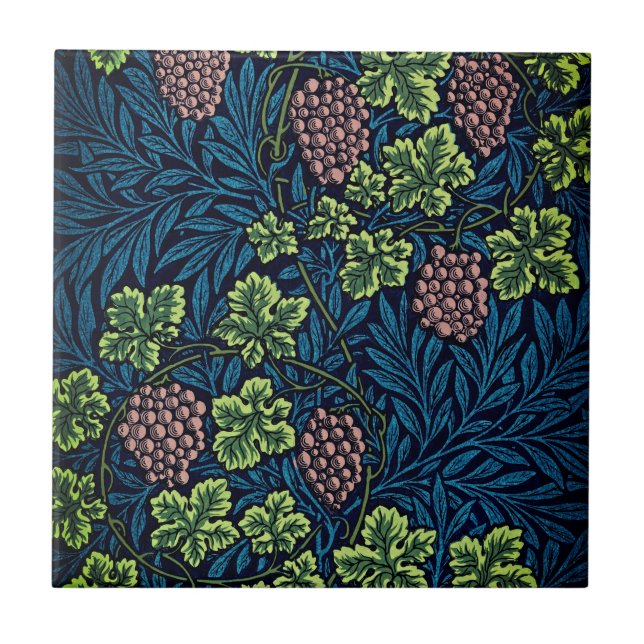 Vine Pattern Ceramic Tile (Front)