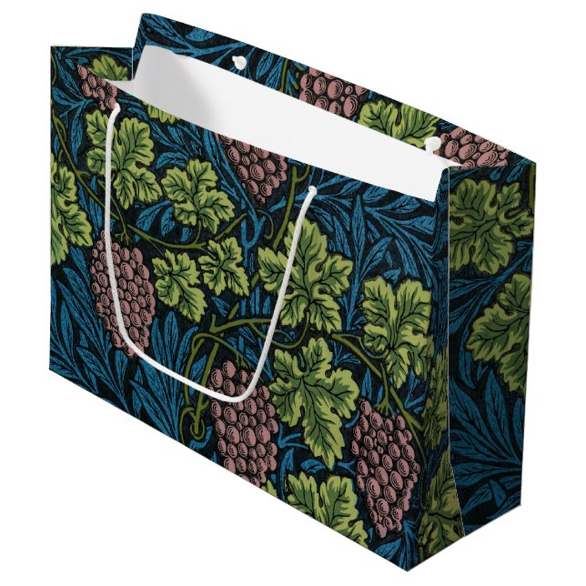 Vine Pattern, William Morris Large Gift Bag (Front Angled)