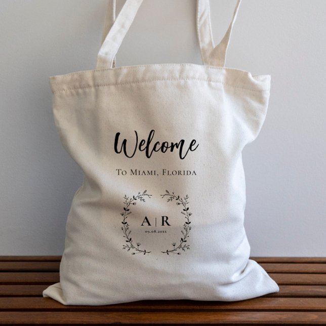 Vine Scroll Wedding Welcome Bag, Hotel Guest Tote Bag (Creator Uploaded)