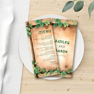 Vine St Patrick's Day BUDGET wedding menu card