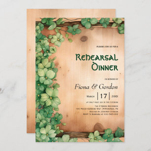 Vine St. patricks Day wedding rehearsal dinner Invitation