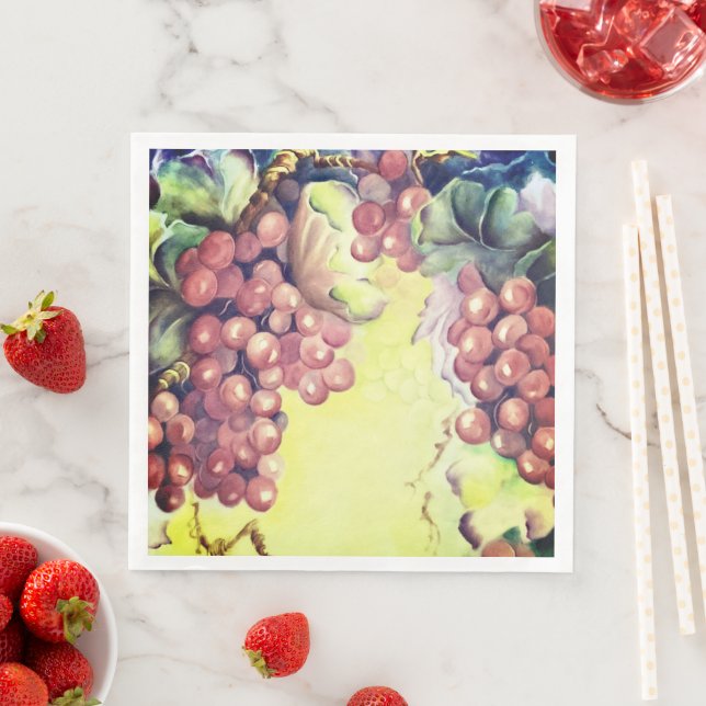 Vine & Vintage Grapes Napkins (Insitu)