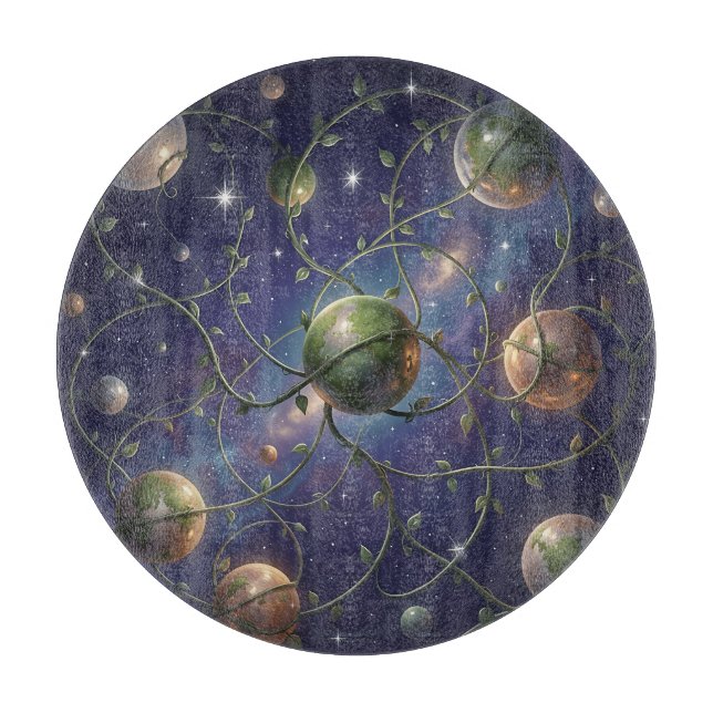  Vine Wrapped Planets Cosmic Cutting Board (Front)