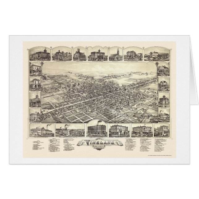 Vineland, NJ Panoramic Map - 1885 (Front Horizontal)