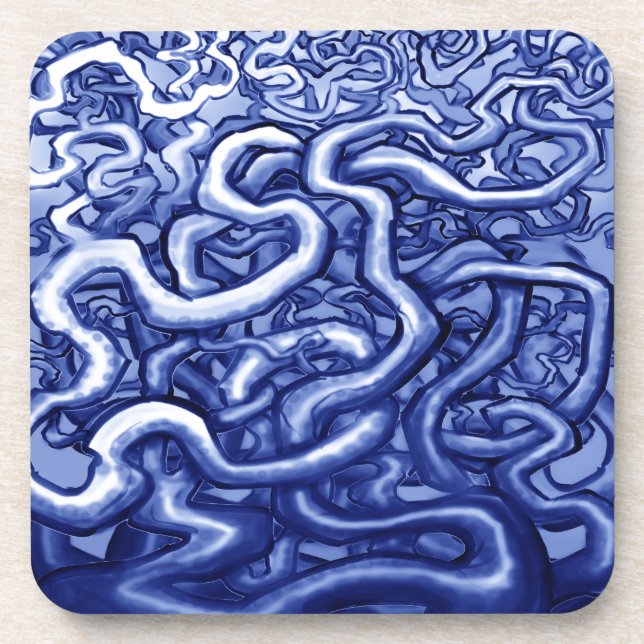 Vines Blue Coaster (Front)