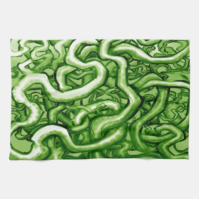 Vines GREEN Tea Towel (Horizontal)