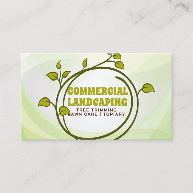 Vines Leaves | Gardener Landscaping Business Card (Front)