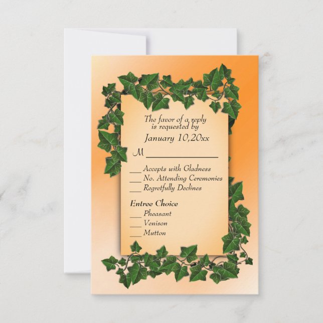 Vines on Orange Fall RSVP w Entree (Front)