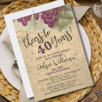 Vineyard 40th Birthday | Cheers to 40 Years Wine