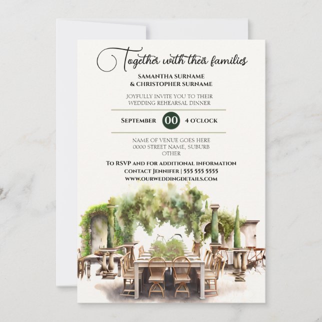 Vineyard al fresco dining luxurious dinner wine  invitation (Front)