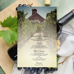 Vineyard and Rustic Red Barn Wedding Menu