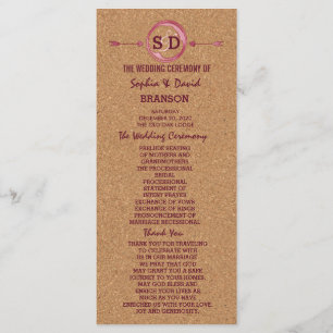 Vineyard Cork Stains Red Wine Wedding Menu