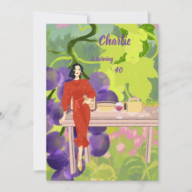 Vineyard Elegance birthday Invitation (Front)