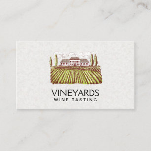 Vineyard Estate Winery Sketch Business Card