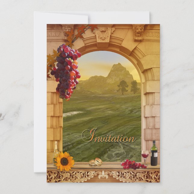 Vineyard Fall Wedding Invitation (Front)