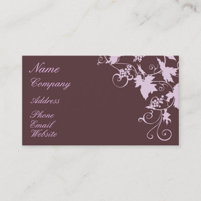 Vineyard Glory Business Card (Front)