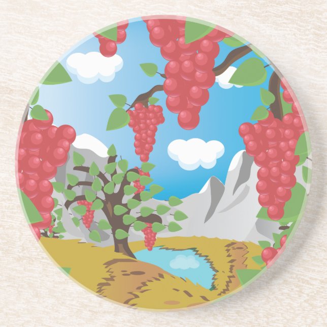 Vineyard Grapes Coaster (Front)