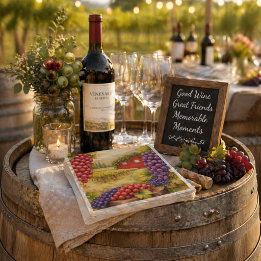 Vineyard Grapes Cocktail Napkins | Wine Lover