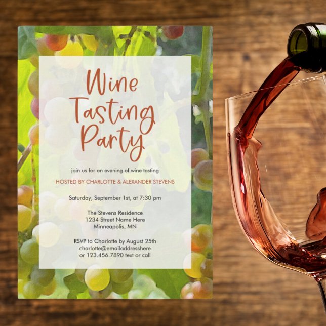 Vineyard Grapes Themed Wine Tasting Party Invitation (Creator Uploaded)
