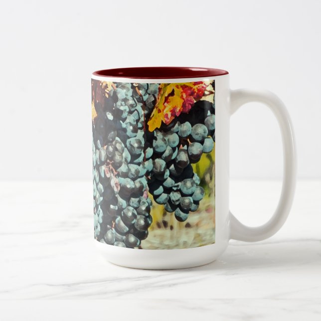 "VINEYARD GRAPES" TWO-TONE MUG (PHOTO. DIGITAL MAN (Right)