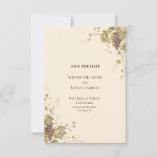 Vineyard Grapevine Tuscan Wedding Save the Date