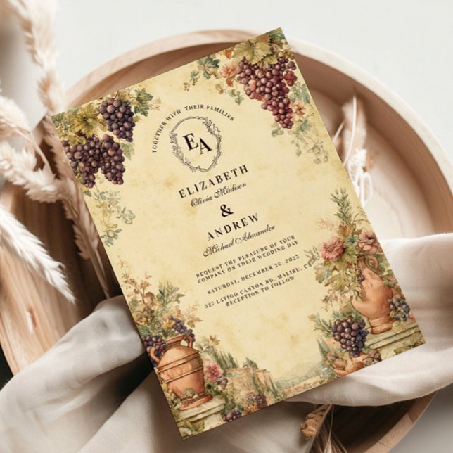 Vineyard Harvest Floral Celebration Invitation (Creator Uploaded)