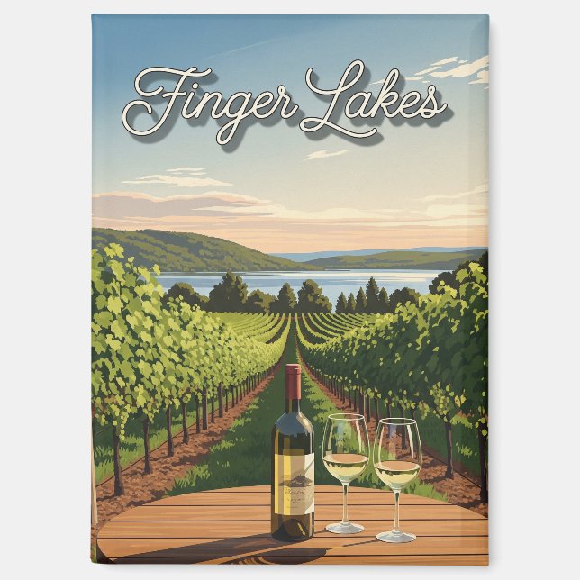 Vineyard in New York Finger Lakes Postcard Magnet (Front)
