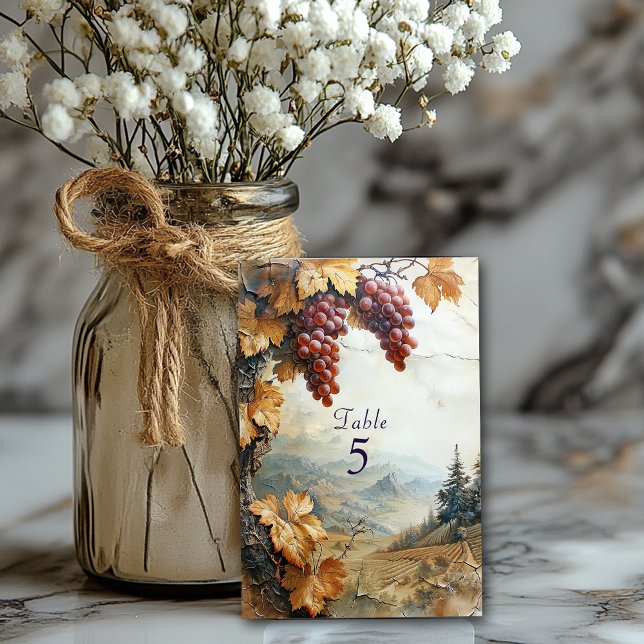 Vineyard Italian Countryside Grape Vine   Table Number (Creator Uploaded)