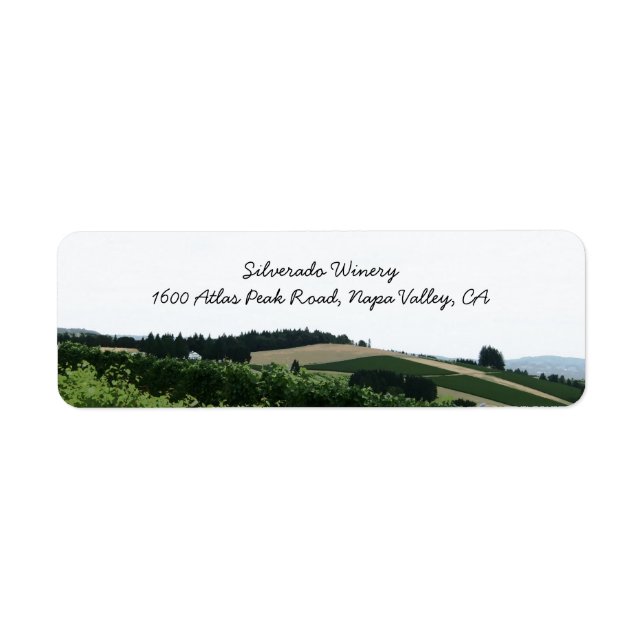 Vineyard Landscape Winery Address Mailing Shipping Return Address Label (Front)