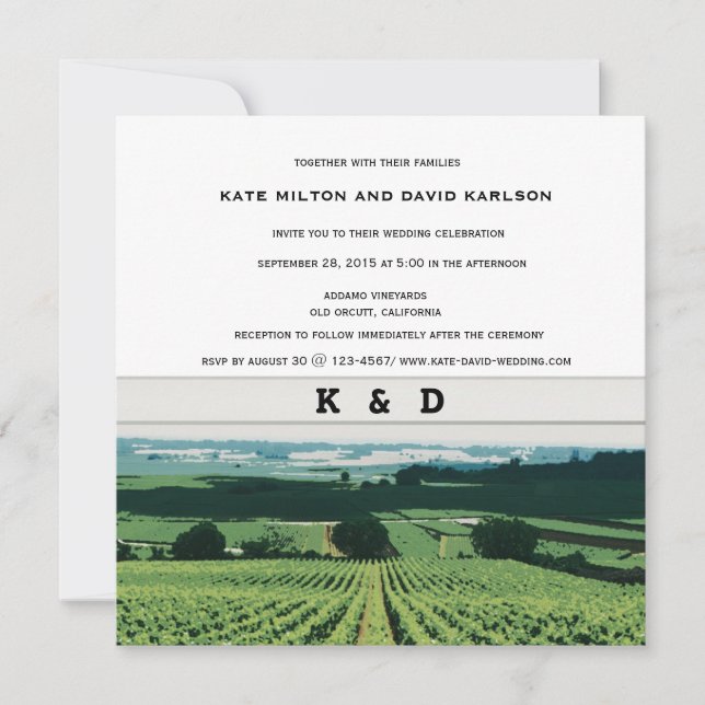 Vineyard Landscape Winery Wedding Invitation (Front)