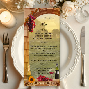Vineyard or Wine Themed Menu Card