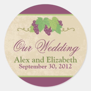 Vineyard Our Wedding Sticker (Parchment Texture)