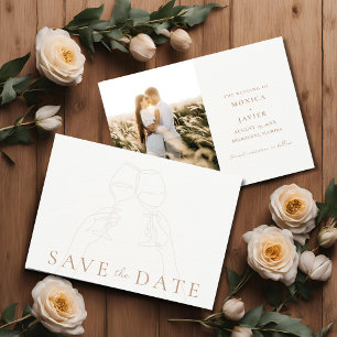 Vineyard Outdoor Wedding Photo Save the Date 