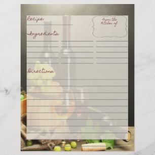 Vineyard Recipe Inserts