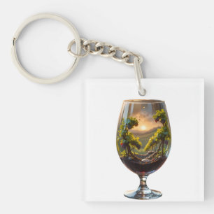 Vineyard Reflections in a Chalice of Nature Key Ring