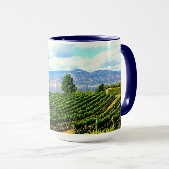 Vineyard Rocky Mountain Blue Lake Coffee Mug (Front Right)