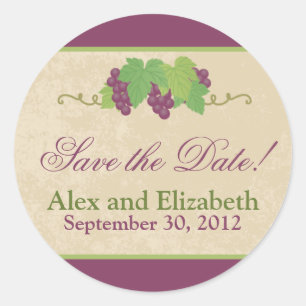 Vineyard Save-the-Date Sticker (Parchment Texture)
