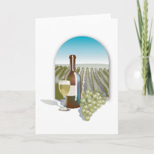 Vineyard Scene Wine Country Wedding Card