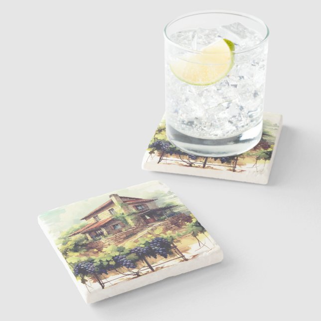 Vineyard Stone Coaster (Side)