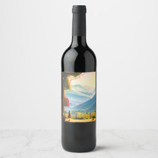 Vineyard, Summer, Cosy, Сomfortable Wine Label