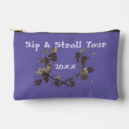 Vineyard Tour Keepsake Sip & Stroll Grape Vine Accessory Pouch