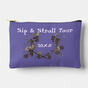 Vineyard Tour Keepsake Sip & Stroll Grape Vine Accessory Pouch