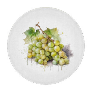 Vineyard Watercolor Grapes Cutting Board