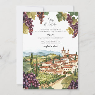 Vineyard Watercolor Wedding Invitation
