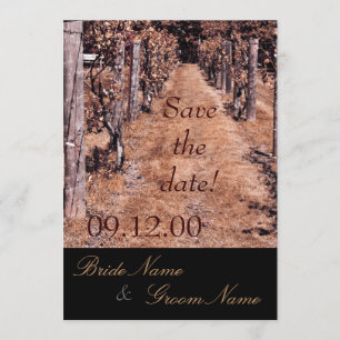 vineyard wedding autumn save the date