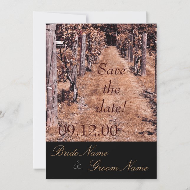 vineyard wedding autumn save the date (Front)