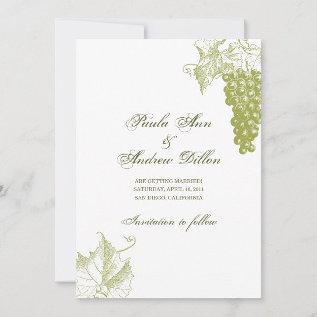 Vineyard Wedding Invitation (Front)